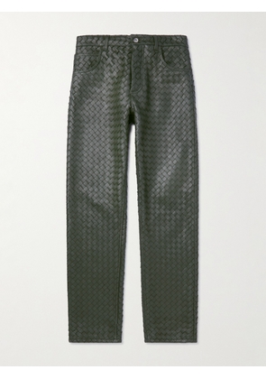Bottega Veneta - Intrecciato Leather Trousers - Men - Green - IT 46