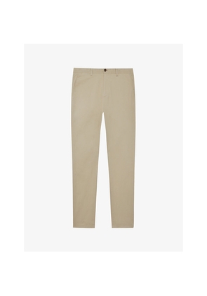 Mens Reiss Pitch Slim-Leg Washed-Finish Stretch-Cotton Chinos