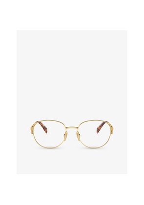 Prada Pr A50V Round-Frame Metal Eyeglasses