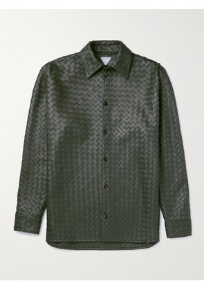 Bottega Veneta - Intrecciato Leather Shirt - Men - Green - IT 46