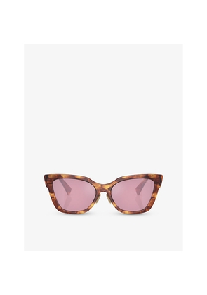 Womens Miu Miu Mu 02Zs Square-Frame Tortoiseshell Acetate Sunglasses