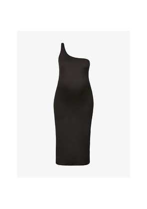 Womens Bumpsuit Maternity The Sarah Asymmetric Stretch-Woven Maxi Dress