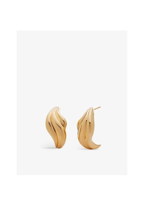 Womens Monica Vinader Swirl 18ct Yellow Gold-Plated Vermeil Sterling-Silver Stud Earrings