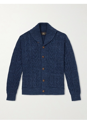 RRL - Cable-Knit Cotton Cardigan - Men - Blue - S
