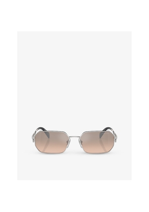 Prada Pr A51S Irregular-Frame Metal Sunglasses