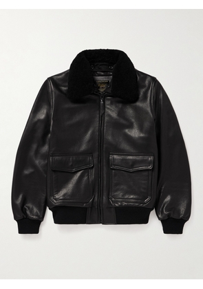 Golden Bear - The Carter Shearling Bomber Jacket - Men - Black - S