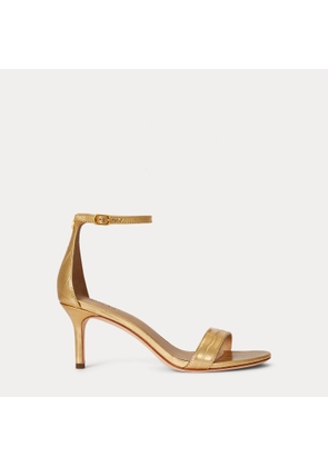 Allie Mid-Heel Metallic Embossed Sandal