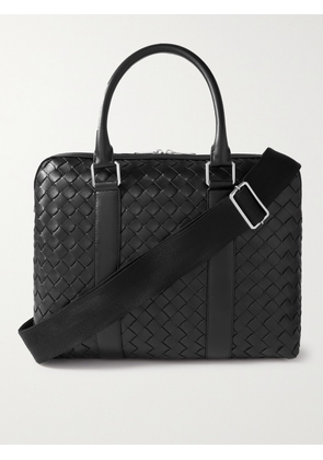 Bottega Veneta - Slim Intrecciato Leather Briefcase - Men - Black