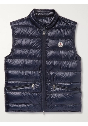 Moncler - Slim-Fit Logo-Appliquéd Quilted Shell Down Gilet - Men - Blue - 1