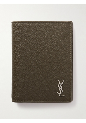 SAINT LAURENT - Logo-Appliquéd Full-Grain Leather Billfold Wallet - Men - Green