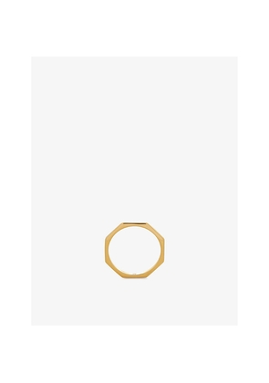 Womens Monica Vinader Octagon 18ct Yellow Gold-Plated Vermeil Sterling-Silver Stacking Ring