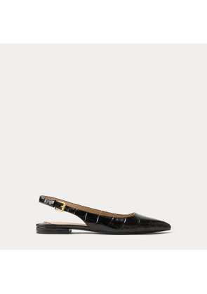 Londyn Croc-Embossed Slingback Flat