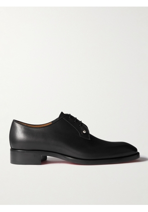 Christian Louboutin - Chambeliss Grosgrain-Trimmed Embellished Leather Derby Shoes - Men - Black - EU 40
