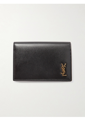SAINT LAURENT - Logo-Appliquéd Leather Cardholder - Men - Black