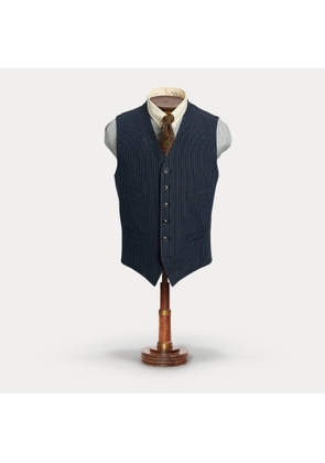 Indigo Striped Herringbone Waistcoat