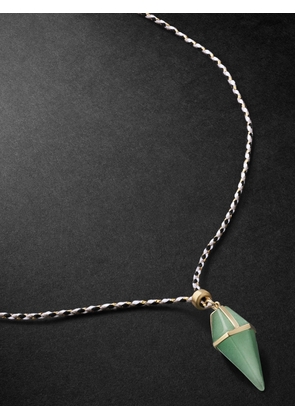 Jacquie Aiche - Gold, Aventurine and Cord Pendant Necklace - Men - Green