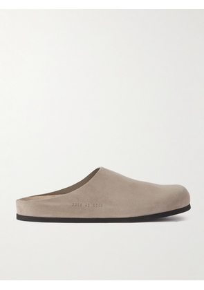 Common Projects - Logo-Debossed Suede Clogs - Men - Brown - EU 39