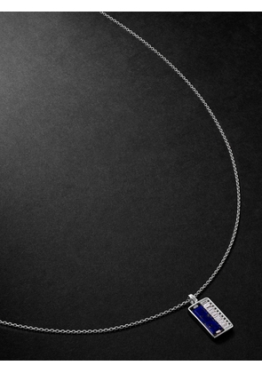 Suzanne Kalan - 18-Karat White Gold, Lapis Lazuli and Diamond Pendant Necklace - Men - Blue