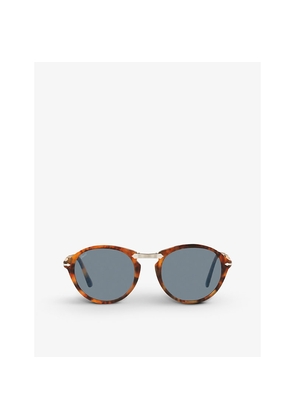 Womens Persol Po3274S Round-Frame Folding Acetate and Metal Sunglasses