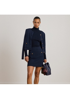 Button-Trim Jumper Pencil Miniskirt