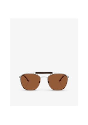 Giorgio Armani Ar6149 Square-Frame Metal Sunglasses