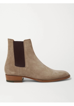 SAINT LAURENT - Wyatt 30 Suede Chelsea Boots - Men - Brown - EU 39