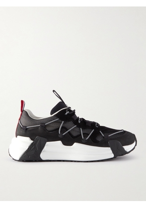 Moncler - Compassor Mesh-Trimmed Nubuck and Suede Sneakers - Men - Black - EU 40