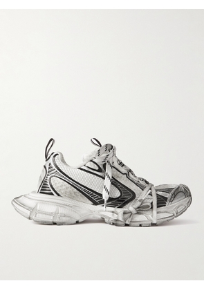 Balenciaga - 3XL Distressed Mesh and Rubber Sneakers - Men - White - EU 39