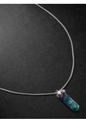 Jacquie Aiche - Hexagon White Gold, Fluorite and Diamond Necklace - Men - Blue