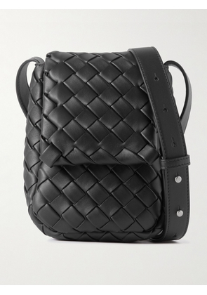 Bottega Veneta - Mini Vertical Cobble Intrecciato Leather Messenger Bag - Men - Black