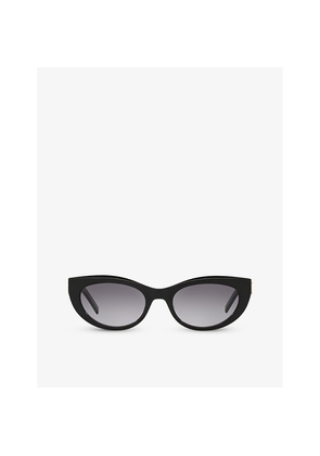 Womens Saint Laurent Slm115 Oval-Frame Acetate Sunglasses