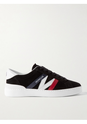 Moncler - Monaco M Leather-Trimmed Suede Sneakers - Men - Black - EU 40