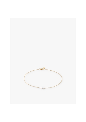 Monica Vinader Marquis Solitaire 14ct Yellow-Gold and 0.015ct Brilliant-Cut Lab-Grown Diamond Bracelet