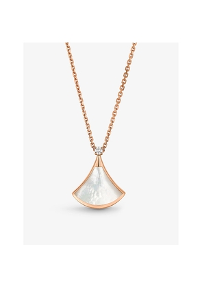 Bvlgari Divas' Dream 18ct Rose-Gold, 0.03ct Brilliant-Cut Diamond and Mother-Of-Pearl Pendant Necklace