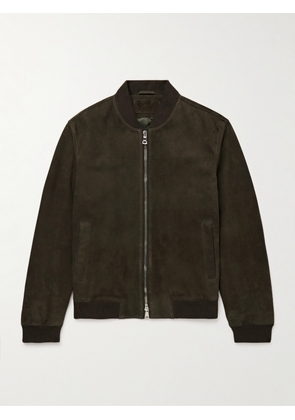 Mr P. - Suede Bomber Jacket - Men - Green - XS