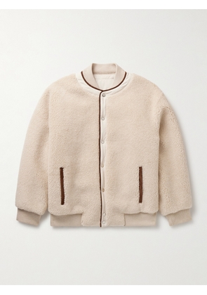 Loro Piana - Arosa Reversible Suede-Trimmed Cashfur and Quilted Wind Shell Bomber Jacket - Men - Neutrals - XL