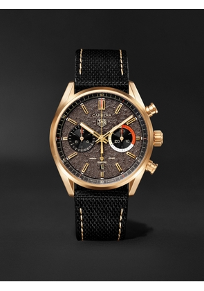 BAMFORD WATCH DEPARTMENT - TAG Heuer Carrera Limited Edition Automatic 42mm 18-Karat Gold and Canvas Watch - Men - Brown