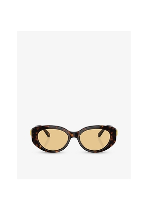 Womens Swarovski Sk6002 Oval-Frame Tortoiseshell Acetate Sunglasses