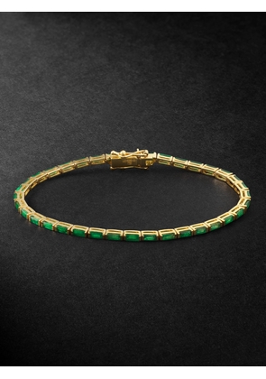 KOLOURS JEWELRY - 14-Karat Gold Emerald Tennis Bracelet - Men - Green - 18