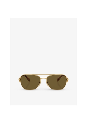Prada Pr A50S Aviator-Frame Metal Sunglasses