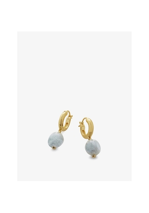 Womens Monica Vinader Rio 18ct Yellow Gold-Plated Vermeil Recycled Sterling Silver and Aquamarine Drop Earrings