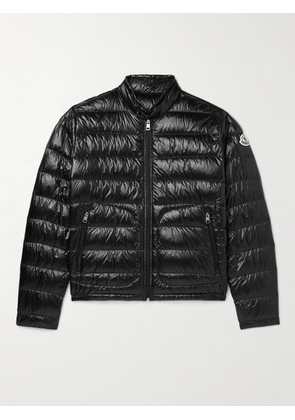 Moncler - Acorus Logo-Appliquéd Quilted Glossed-Shell Down Jacket - Men - Black - 1