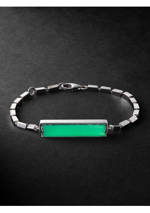 Suzanne Kalan - 18-Karat White Gold, Chalcedony and Diamond Bracelet - Men - Green