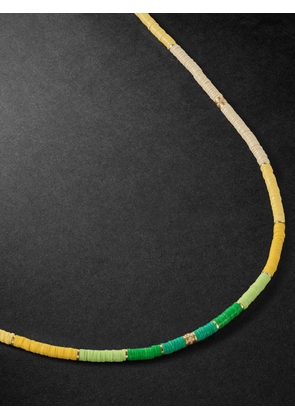 MAOR - Mini Rizon 18-Karat Gold, Diamond and Beaded Necklace - Men - Gold