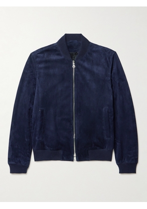 Mr P. - Suede Bomber Jacket - Men - Blue - XS