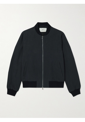 Mr P. - Textured Cotton and Linen-Blend Bomber Jacket - Men - Blue - XS