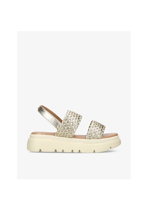 Womens Carvela Comfort Krypton Metallic Woven-Strap Leather Sandals