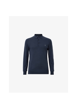 Mens Allsaints Mode Merino Slim-Fit Wool Polo Shirt