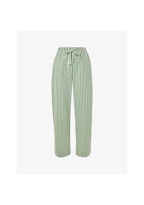 Womens Whistles Striped Drawstring-Waist Cotton Pyjama Bottoms