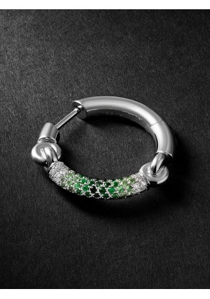 MAOR - The Equinox 18-Karat White Gold, Tsavorite and Diamond Single Earring - Men - Silver